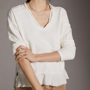 Anthropologie Pilcro Ivory Knit Poncho Top XL